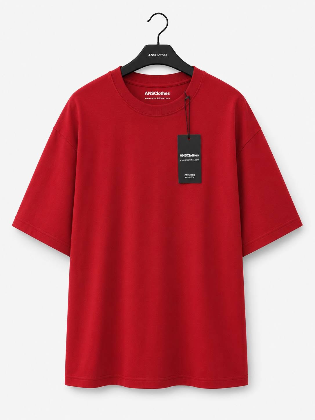 mens premium red color drop shoulder t shirt