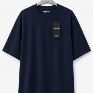 mens premium navy blue drop shoulder t shirt