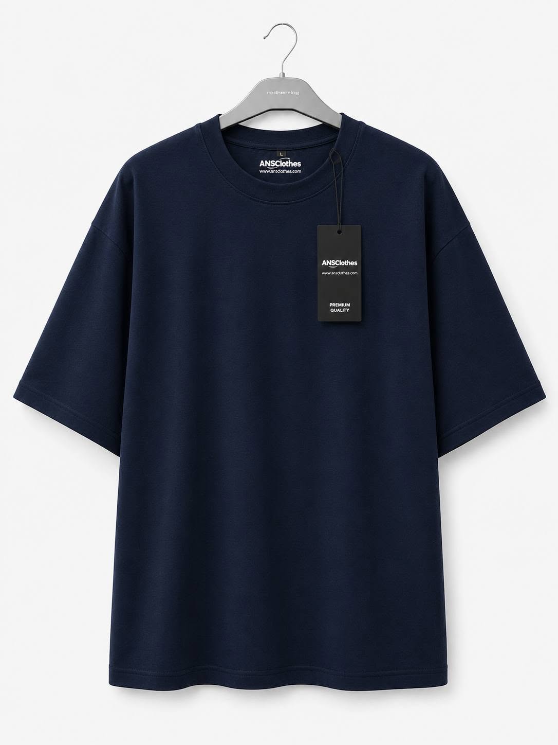mens premium navy blue drop shoulder t shirt